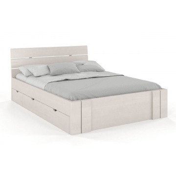 łóżko drewniane sosnowe visby arhus high drawers (z szufladami) / 180x200 cm, kolor biały