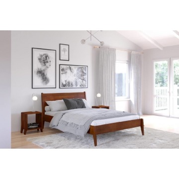 łóżko drewniane bukowe visby radom / 120x200 cm, kolor orzech