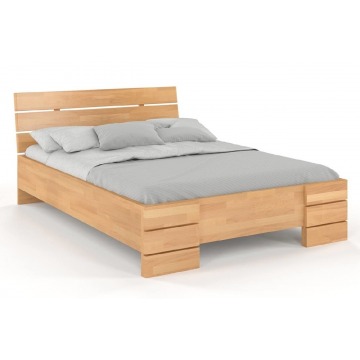 łóżko drewniane bukowe visby sandemo high bc (skrzynia na pościel) / 120x200 cm, kolor naturalny