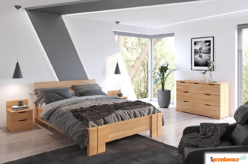 łóżko drewniane bukowe visby arhus high / 140... - Łóżka - Sieradz