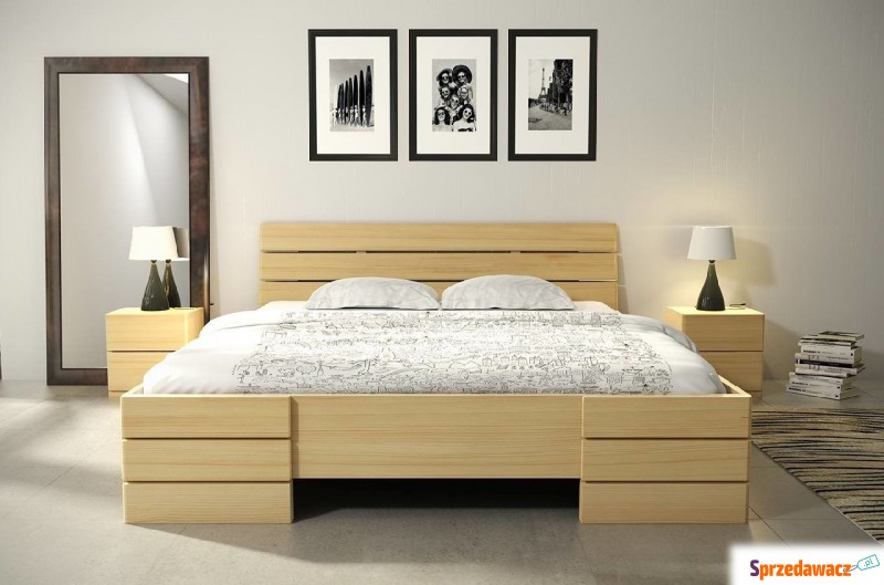 łóżko drewniane sosnowe visby sandemo high bc... - Łóżka - Leszno