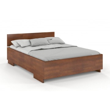 łóżko drewniane bukowe visby bergman high bc (skrzynia na pościel) / 200x200 cm, kolor orzech
