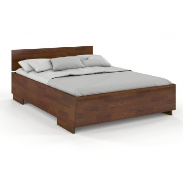 łóżko drewniane sosnowe visby bergman high bc (skrzynia na pościel) / 200x200 cm, kolor orzech