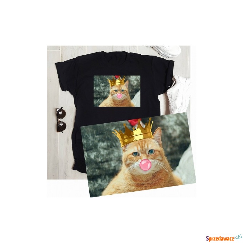 koszulka z kotem w koronie - Bluzki, koszule - Stalowa Wola