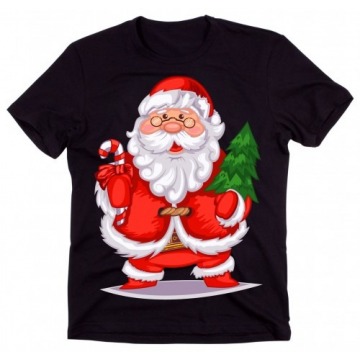 męska świąteczna koszulka z Mikołajem
