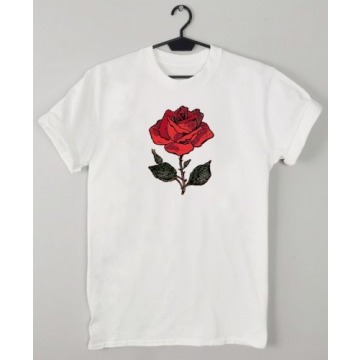 T-shirt damski z różą
