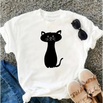 koszulka damska z kotem