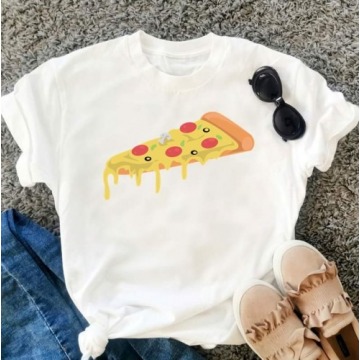 śmieszna koszulka damska z pizzą