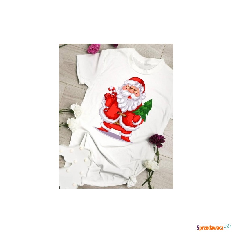 damska koszulka świąteczna z mikołajem - Bluzki, koszule - Kielce
