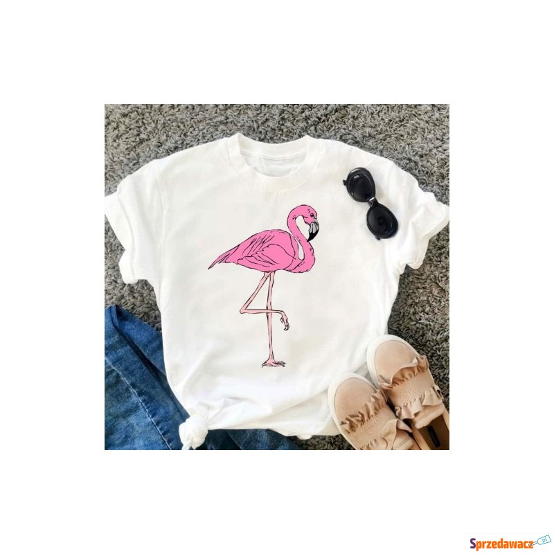 koszulka z flamingiem - Bluzki, koszule - Olsztyn