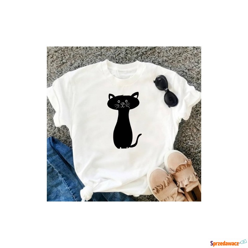 koszulka damska z kotem - Bluzki, koszule - Nysa