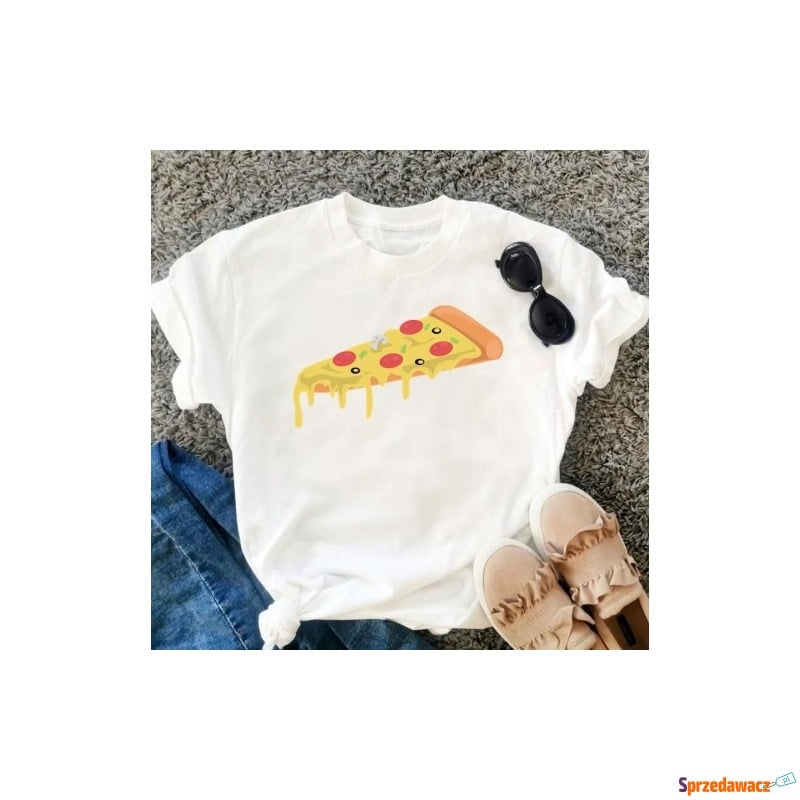 śmieszna koszulka damska z pizzą - Bluzki, koszule - Kalisz