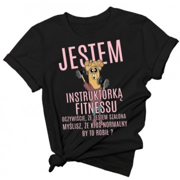 koszulka dla instruktorki fitnessu z blondynką