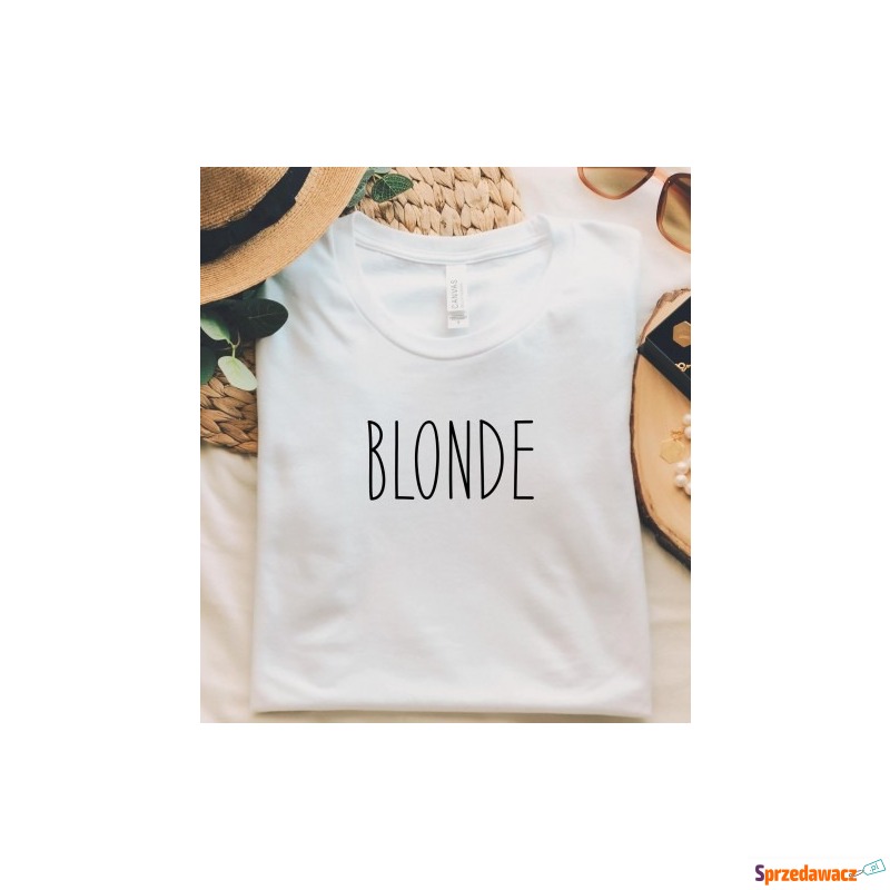 biała damska koszulka BLONDE - Bluzki, koszule - Płock