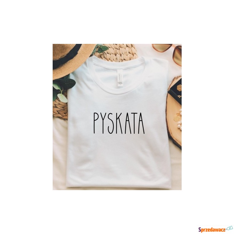biała damska koszulka PYSKATA - Bluzki, koszule - Ustka