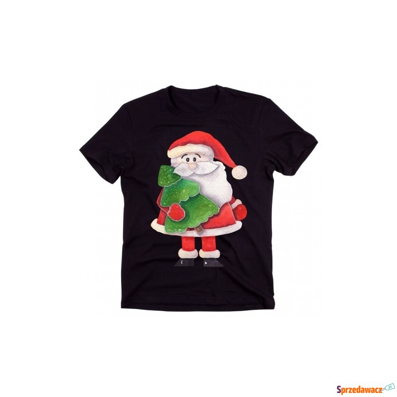 męska koszulka świąteczna na prezent z mikołajem - Bluzki, koszulki - Leszno