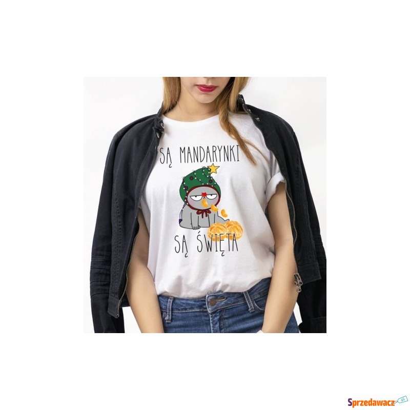 damska świąteczna koszulka z mandarynkami - Bluzki, koszule - Biała Podlaska