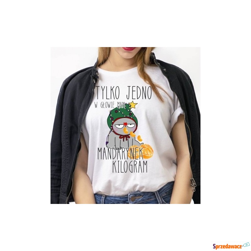 damska świąteczna koszulka z mandarynkami - Bluzki, koszule - Chorzów
