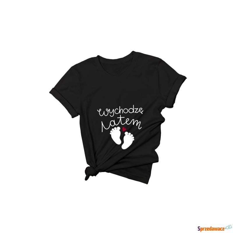 czarna koszulka ciążowa dla przyszłej mamy - Bluzki, koszule - Grudziądz