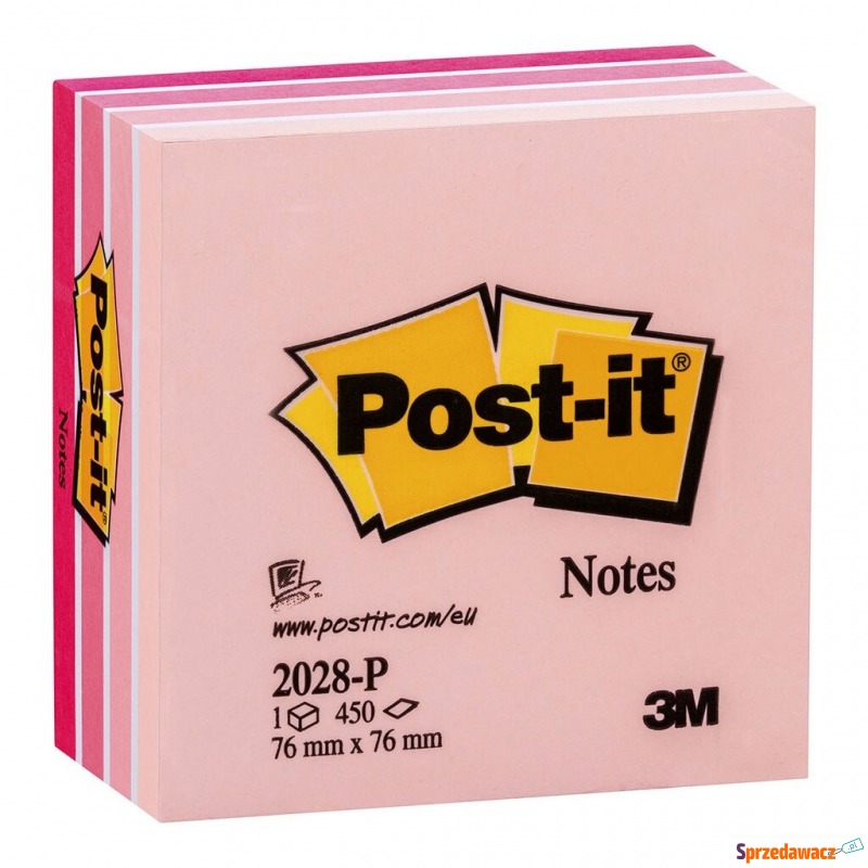 Notes samoprzylepny 76x76 450k różowy Post-it - Karteczki i kostki - Rybnik