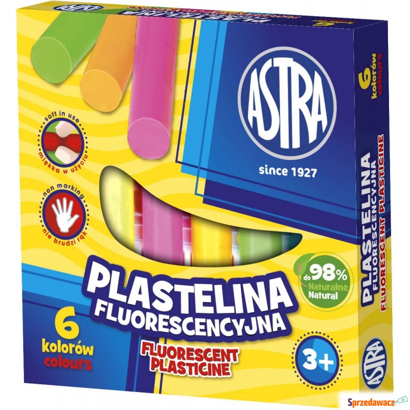 Plastelina 6 kolorów fluorescencyjne Astra - Artykuły papiernicze... - Szczecin