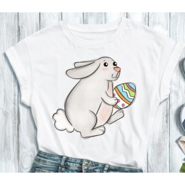 damska koszulka z królikiem na prezent na Wielkanoc