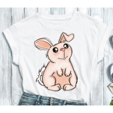 damska koszulka z królikiem na prezent na Wielkanoc