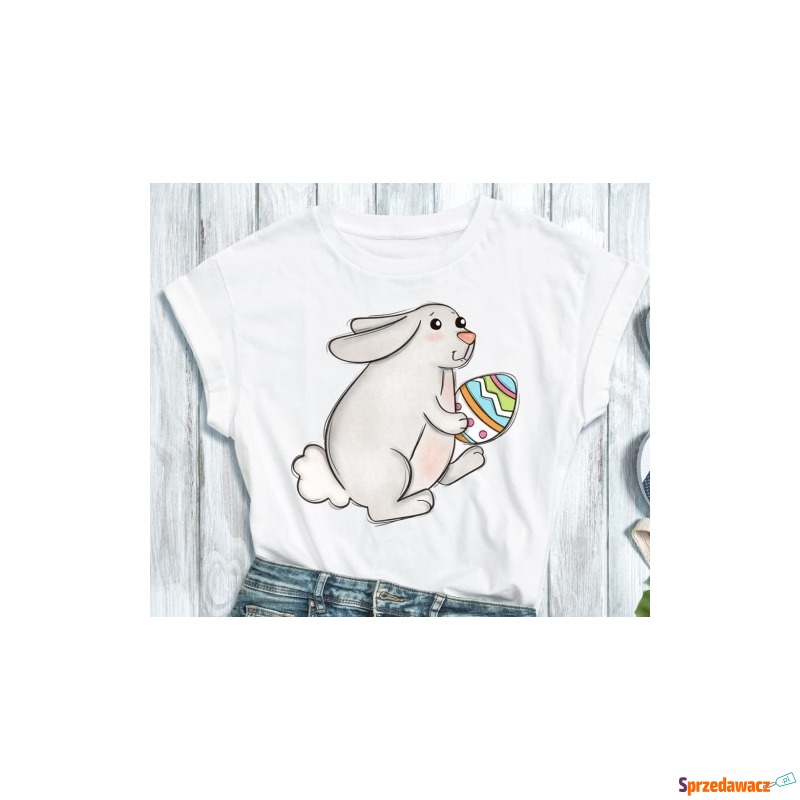 damska koszulka z królikiem na prezent na Wielkanoc - Bluzki, koszule - Nowy Dwór Mazowiecki