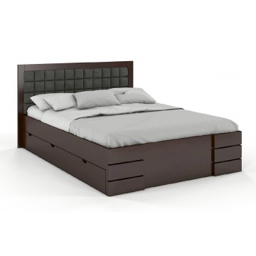 tapicerowane łóżko drewniane - bukowe visby gotland hig drawers