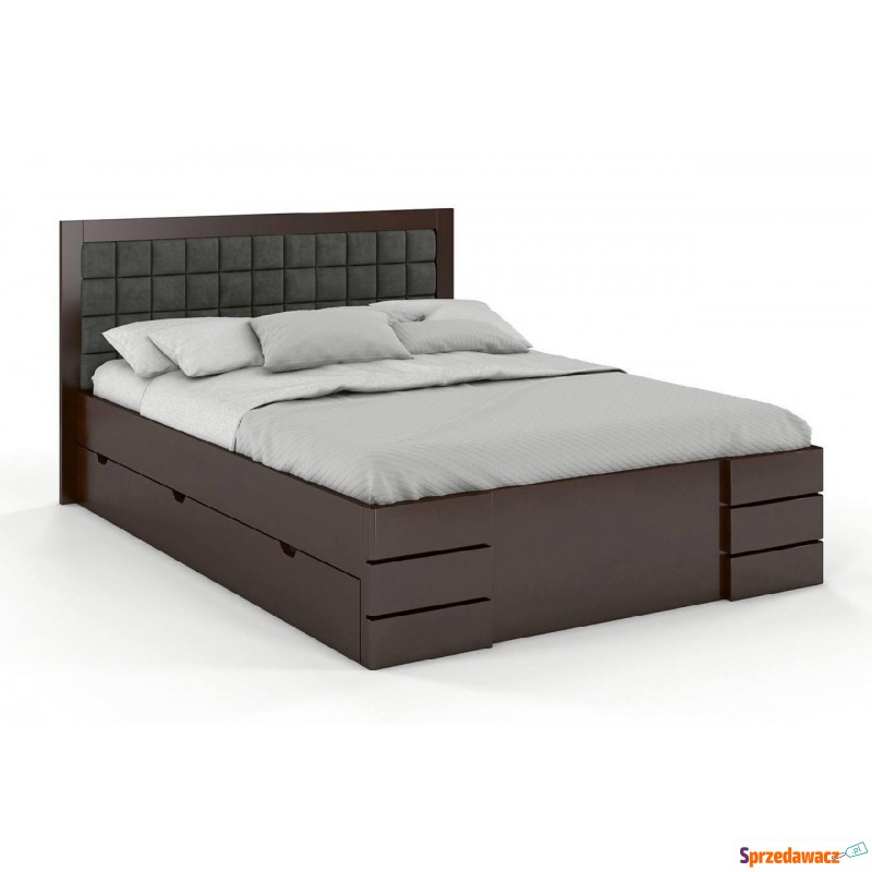 tapicerowane łóżko drewniane - bukowe visby g... - Łóżka - Zamość