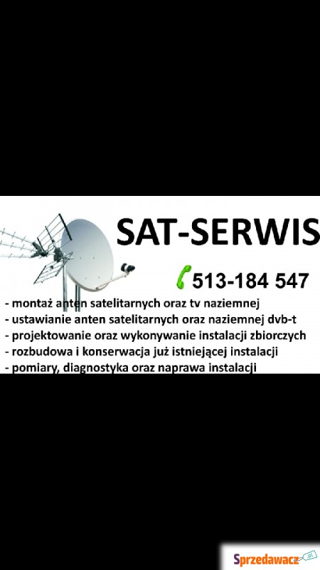 Montaż ustawianie anten satelitarnych i DVB-T... - RTV i AGD - Starachowice