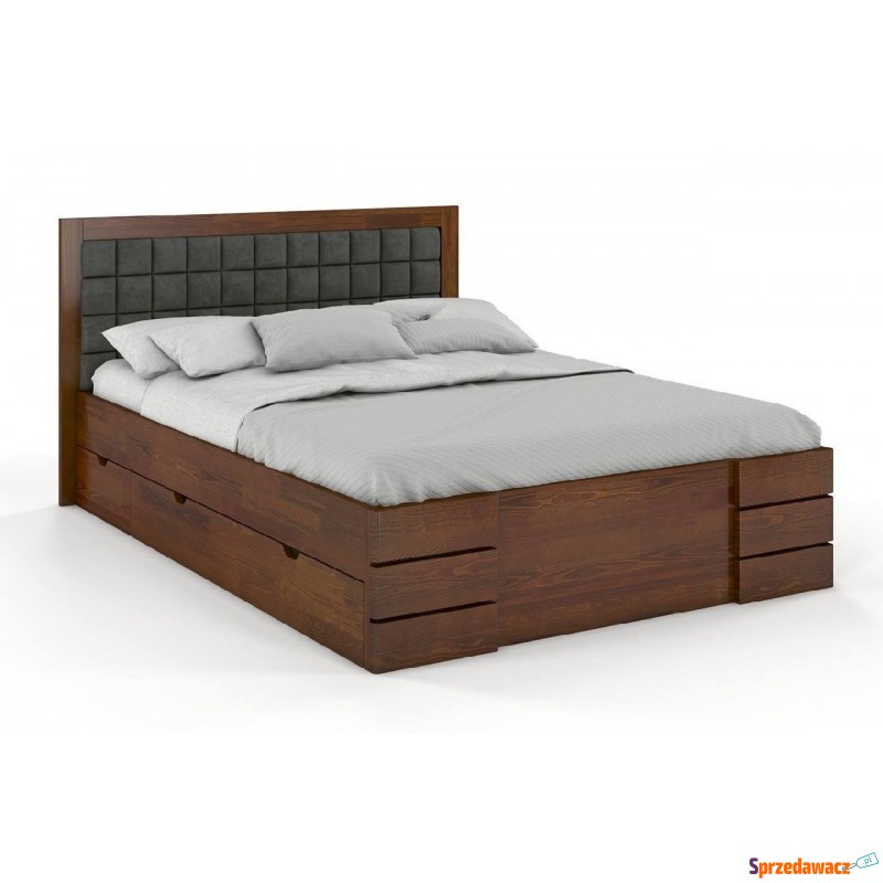 tapicerowane łóżko drewniane - sosnowe visby... - Łóżka - Gorzów Wielkopolski
