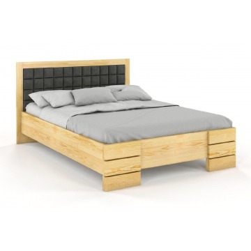 tapicerowane łóżko drewniane - sosnowe visby gotland high