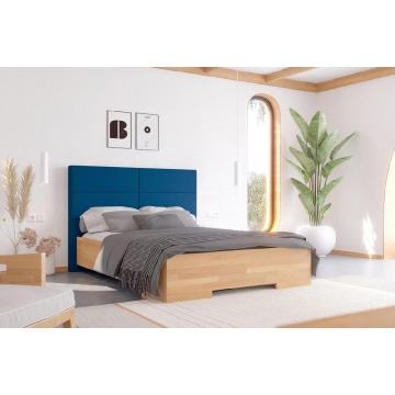 łóżko drewniane bukowe visby berg z tapicerowanym zagłówkiem