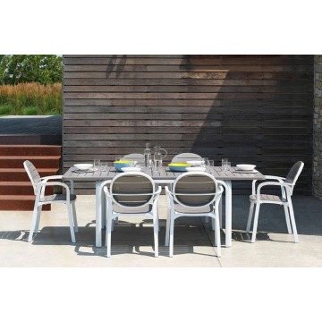zestaw mebli do ogrodu - rozkładany stół alloro 210-280 cm + 6 krzeseł palma 