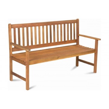 3-osobowa ławka ogrodowa sintra z drewna akacjowego z beżową poduszką