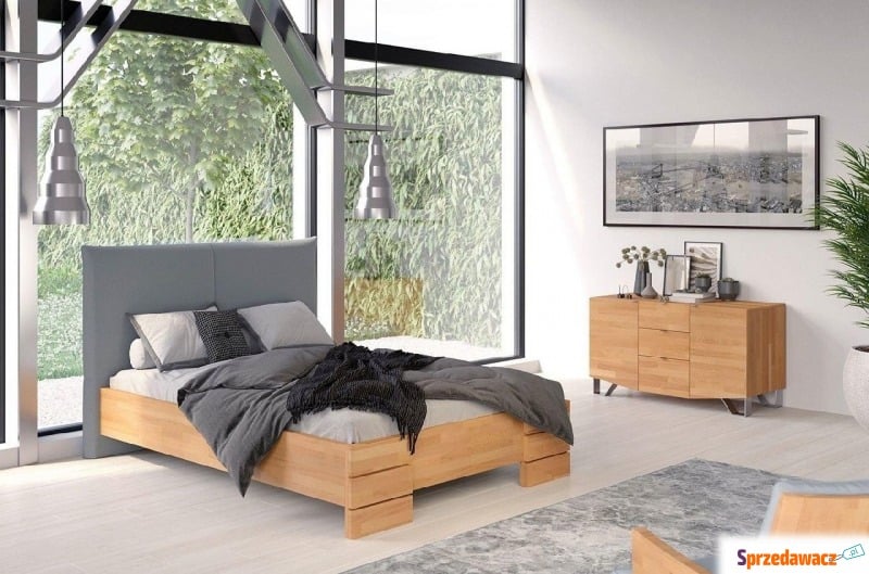 łóżko drewniane bukowe visby santap z tapicer... - Łóżka - Legnica
