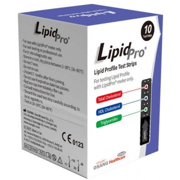 Lipidpro paski testowe do pomiaru profilu lipidowego we krwi x 10 sztuk