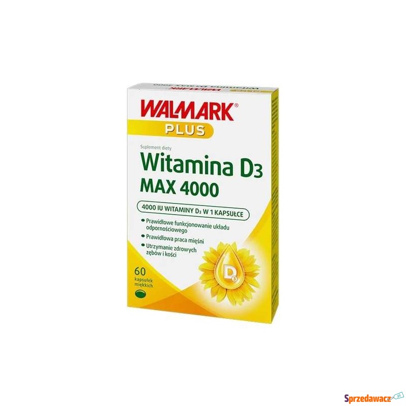 Walmark plus witamina d3 max 4000 x 60 kapsułek - Witaminy i suplementy - Dąbrowa Górnicza