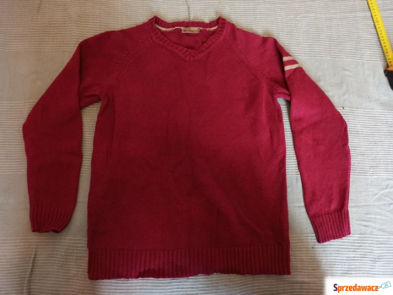 Sweter czerwony reserved M bawełna - Swetry męskie - Gomunice