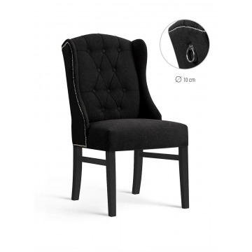 Krzesło Prezydent Velvet Black - różne wybarwienia drewna