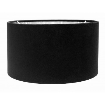 Abażur Velvet Cylinder Czarno-Srebrny 45x25cm