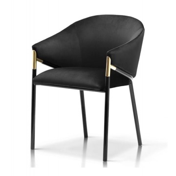 Krzesło Fanny Velvet Czarne, Nogi Czarne 55x54x79cm