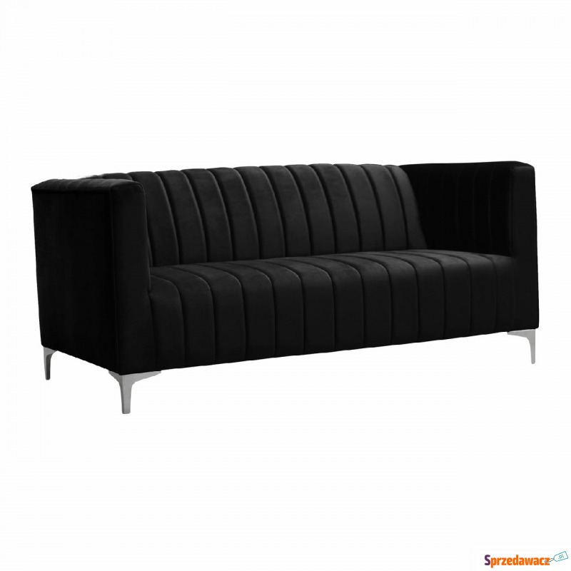 Sofa 2-osobowa na metalowych nogach czarna - Sofy, fotele, komplety... - Inowrocław