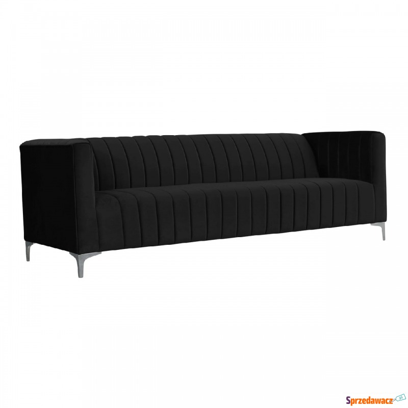 Sofa 3-osobowa na metalowych nogach czarna - Sofy, fotele, komplety... - Słupsk