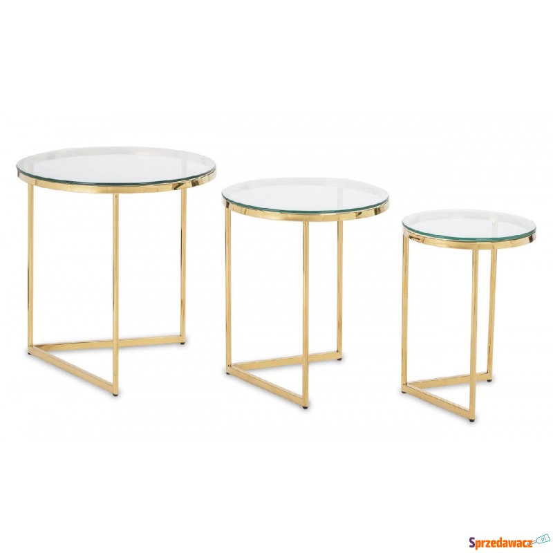 Komplet stolików chromowanych w kolorze złotym - Stoły, stoliki, ławy - Skierniewice