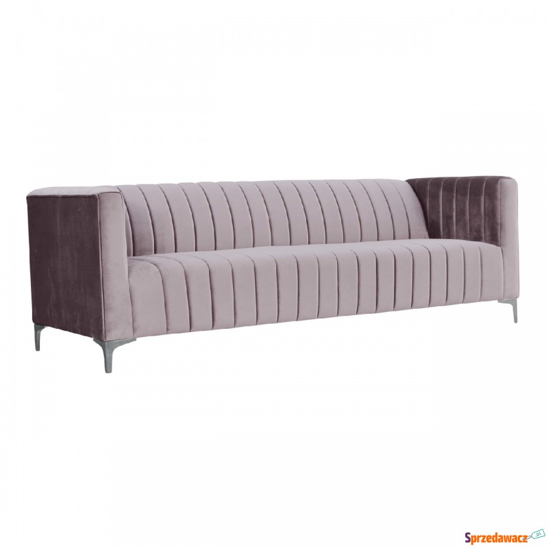 Sofa 3-osobowa na metalowych nogach różowa - Sofy, fotele, komplety... - Elbląg