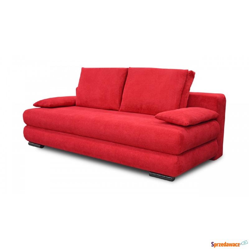 Kanapa czerwona z poduszkami 204x107cm - Sofy, fotele, komplety... - Nysa
