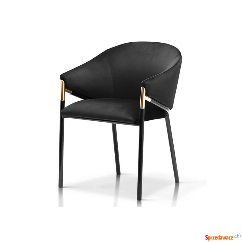 Krzesło Fanny Velvet Czarne, Nogi Czarne 55x54x79cm - Krzesła kuchenne - Sieradz