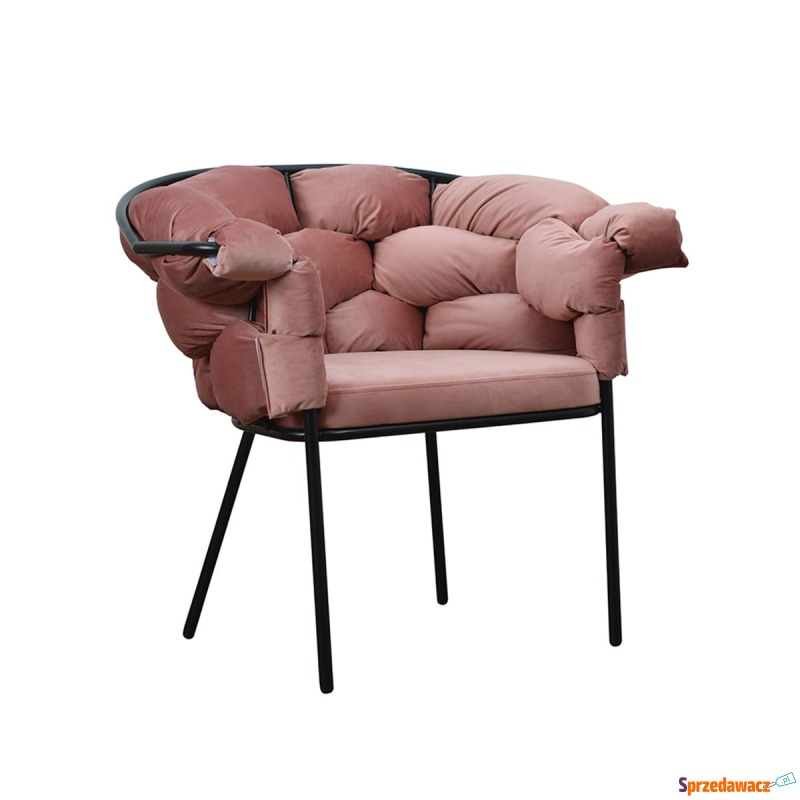 Fotel Tapicerowany Rosa Black- Różne Kolory Tkanin - Krzesła kuchenne - Gdynia
